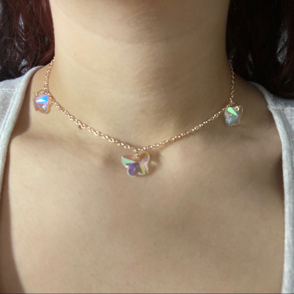 Butterfly Holographic Choker Necklace